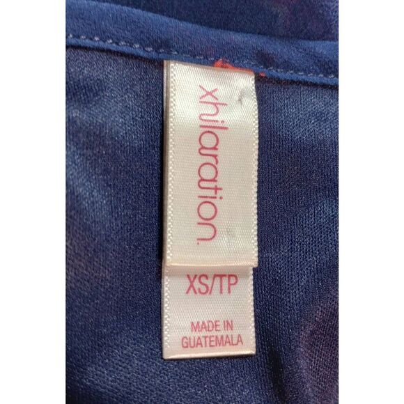 Xhiliration Dress Ladies Small Navy Pink Floral Spaghetti Strap Mini Y2K - Picture 5 of 7